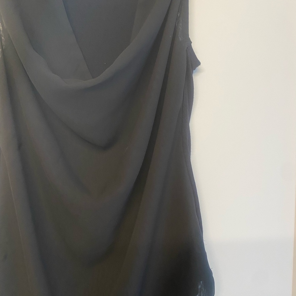 Red Haute Black Drape Sleeveless Blouse - Picture 2 of 5